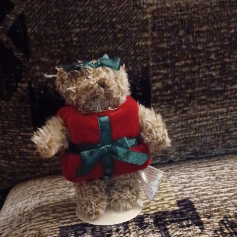 4/$80 Cute Plush Bear In A Christmas Present Costume - Stand